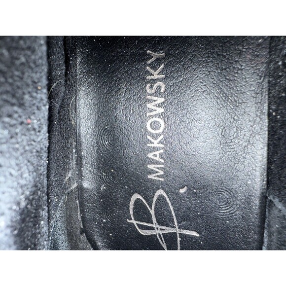 B Makowsky Leather Over The Knee Fold over Black Boots Sz 9 Inside Zip Soft ?Vtg - Picture 2 of 7